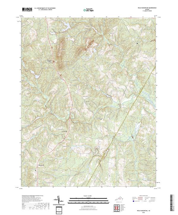 US Topo 7.5-minute map for Willis Mountain VA