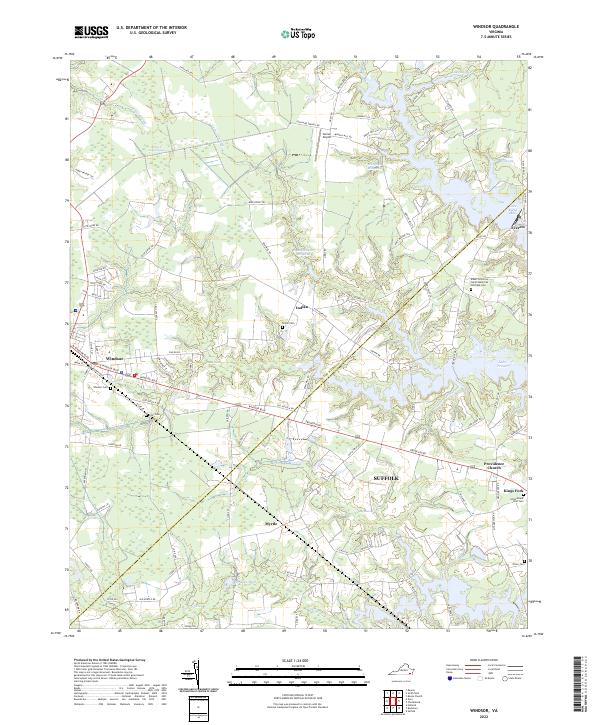 US Topo 7.5-minute map for Windsor VA