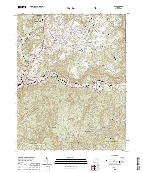 US Topo 7.5-minute map for Wise VA