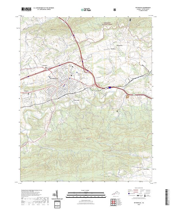 US Topo 7.5-minute map for Wytheville VA