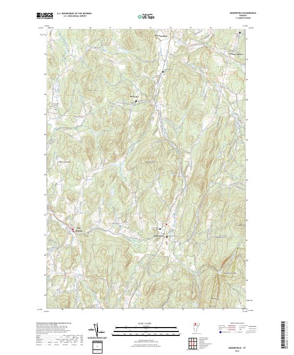 US Topo 7.5-minute map for Bakersfield VT