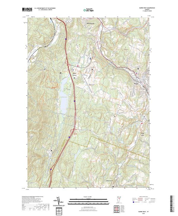 US Topo 7.5-minute map for Barre West VT