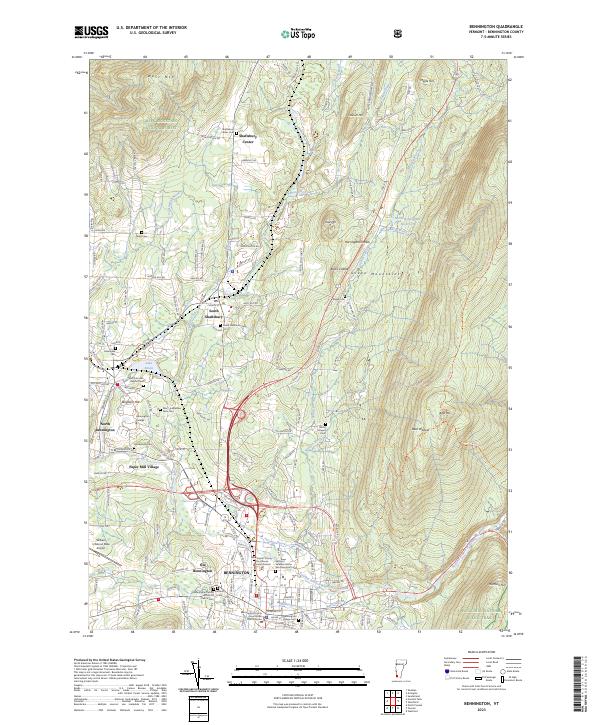 US Topo 7.5-minute map for Bennington VT