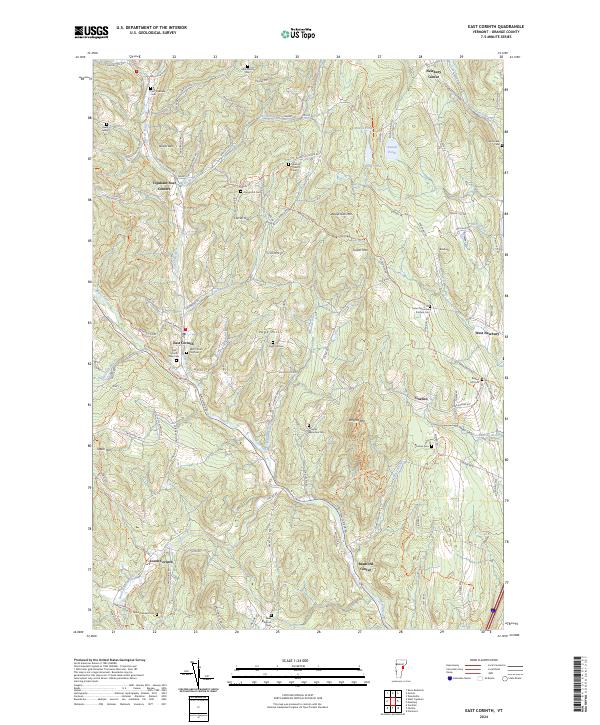 US Topo 7.5-minute map for East Corinth VT