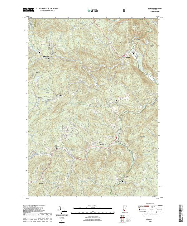 US Topo 7.5-minute map for Jamaica VT