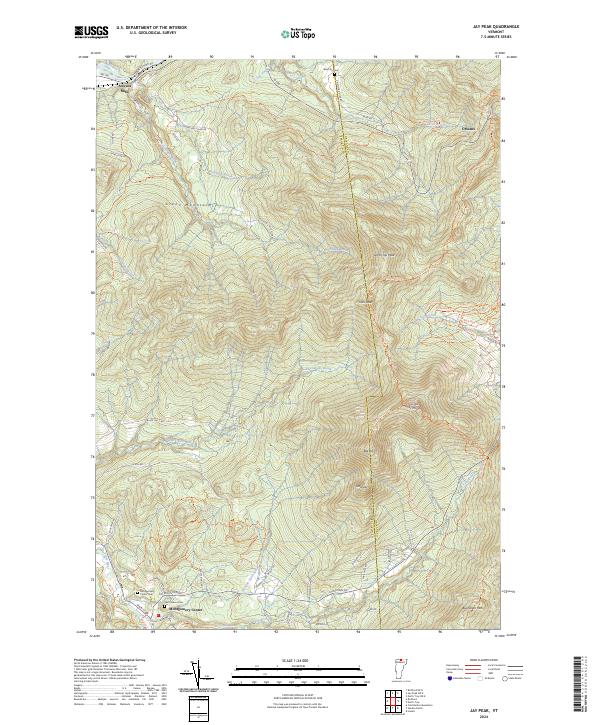 US Topo 7.5-minute map for Jay Peak VT