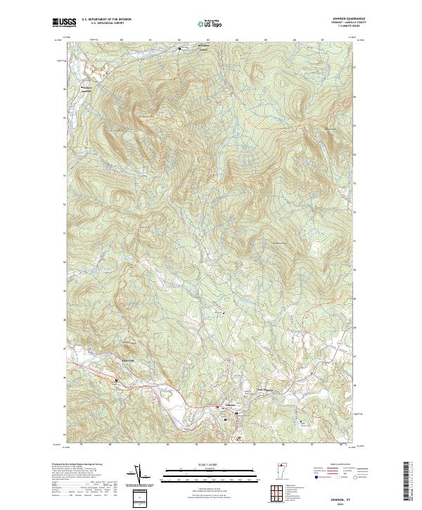 US Topo 7.5-minute map for Johnson VT