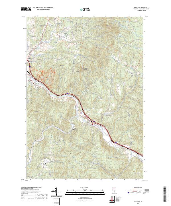 US Topo 7.5-minute map for Middlesex VT