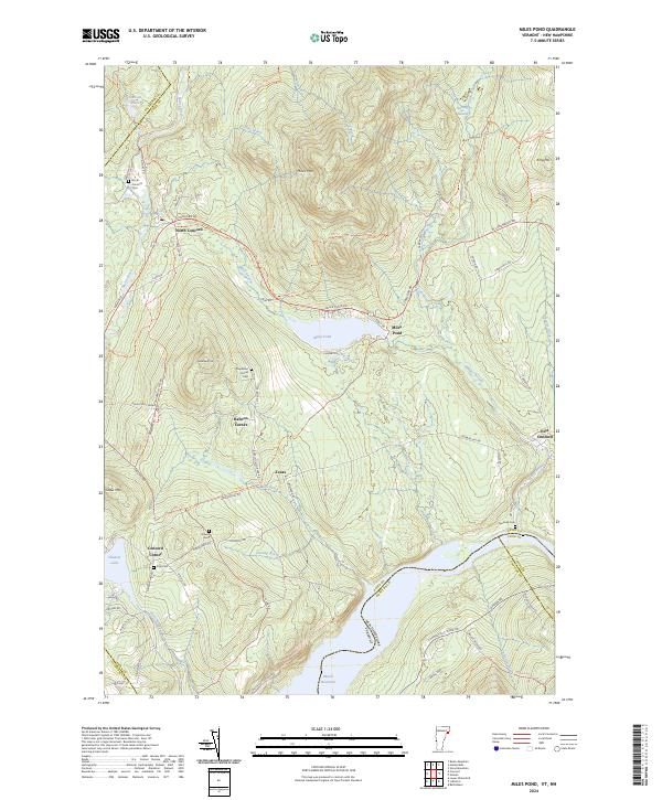 US Topo 7.5-minute map for Miles Pond VTNH