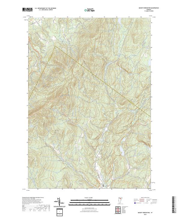 US Topo 7.5-minute map for Mount Worcester VT