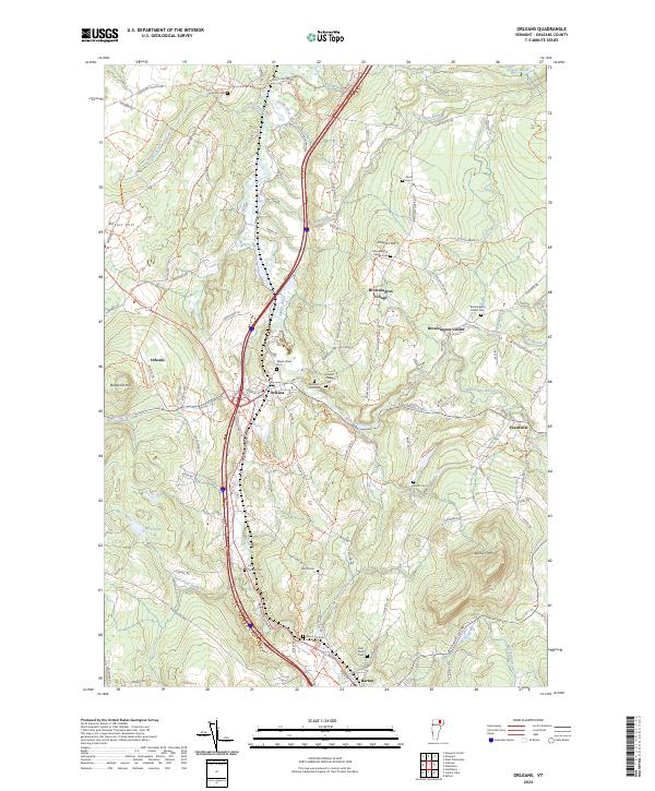 US Topo 7.5-minute map for Orleans VT