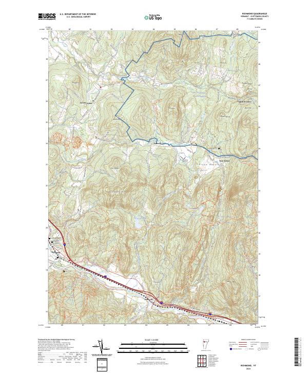 US Topo 7.5-minute map for Richmond VT