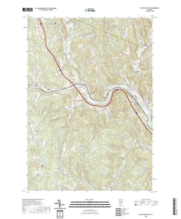 US Topo 7.5-minute map for South Royalton VT