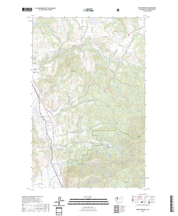 US Topo 7.5-minute map for Addy Mountain WA