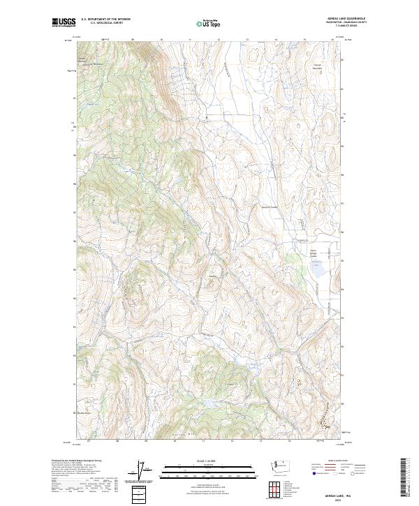 US Topo 7.5-minute map for Aeneas Lake WA