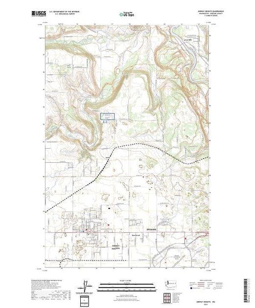 US Topo 7.5-minute map for Airway Heights WA – American Map Store