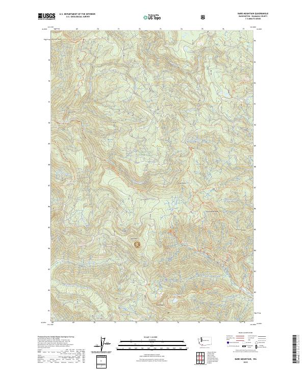 US Topo 7.5-minute map for Bare Mountain WA