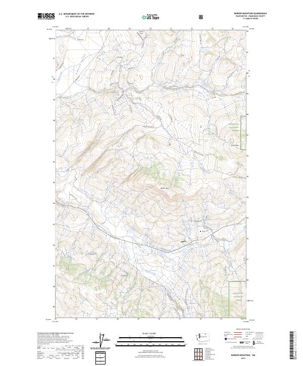 US Topo 7.5-minute map for Barker Mountain WA