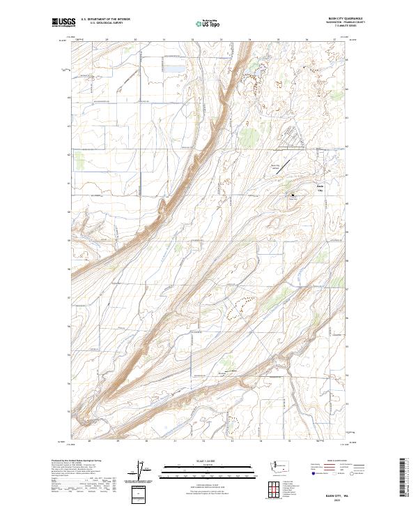 US Topo 7.5-minute map for Basin City WA