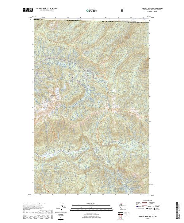 US Topo 7.5-minute map for Bearpaw Mountain WABC