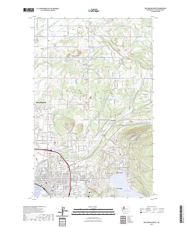 US Topo 7.5-minute map for Bellingham North WA