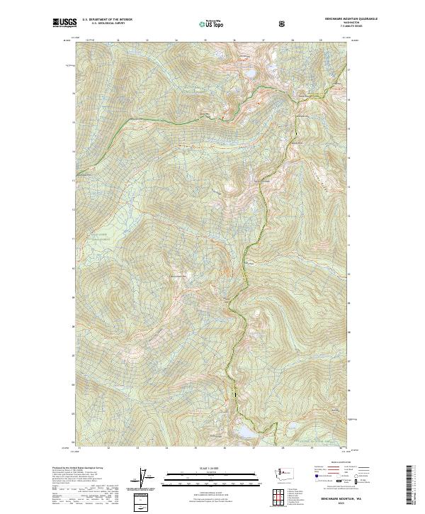 US Topo 7.5-minute map for Benchmark Mountain WA