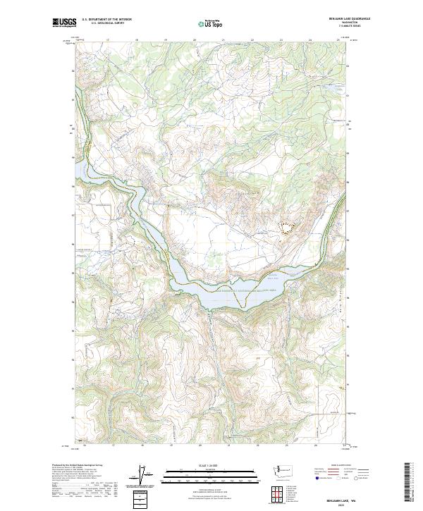 US Topo 7.5-minute map for Benjamin Lake WA