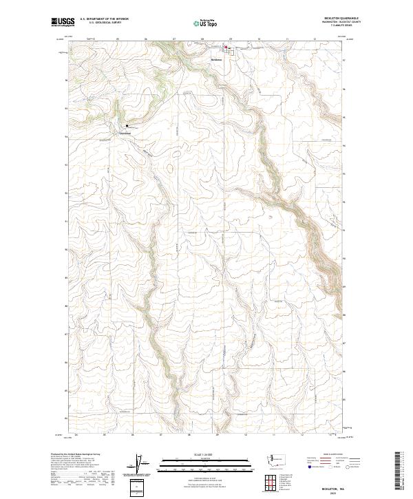 US Topo 7.5-minute map for Bickleton WA