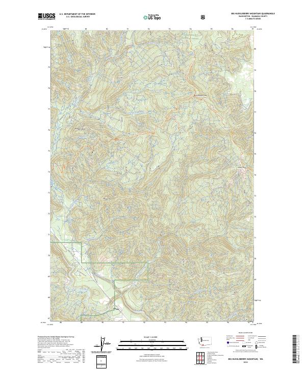 US Topo 7.5-minute map for Big Huckleberry Mountain WA