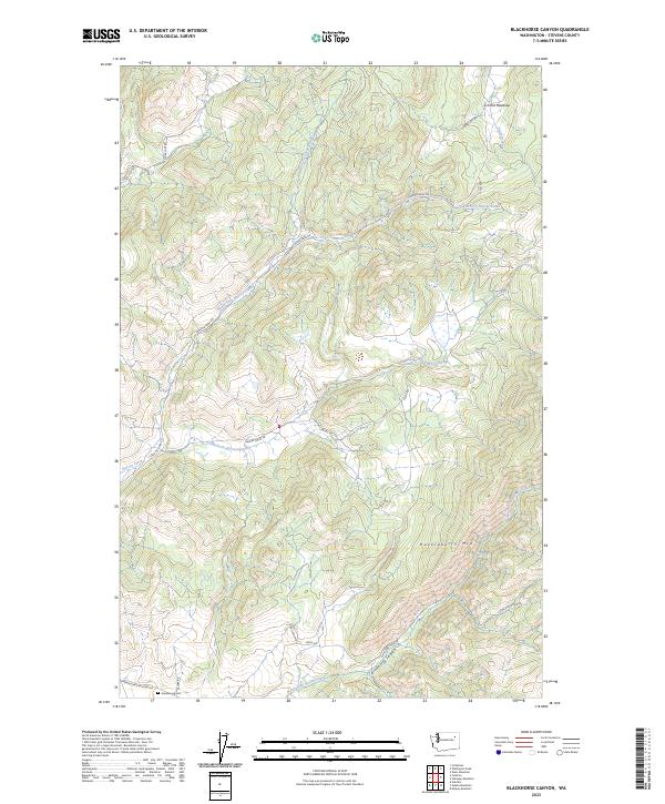 US Topo 7.5-minute map for Blackhorse Canyon WA