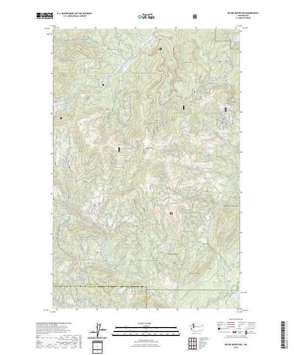 US Topo 7.5-minute map for Boyer Mountain WA