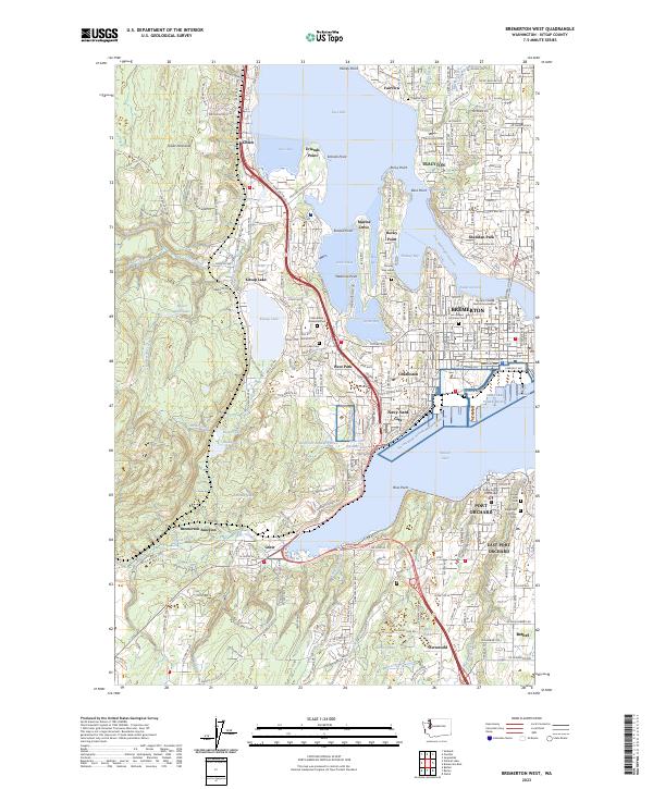 US Topo 7.5-minute map for Bremerton West WA