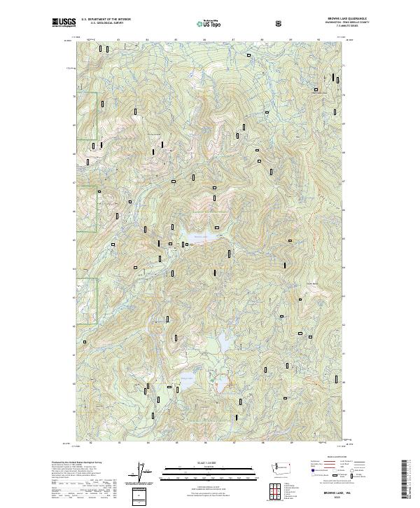 US Topo 7.5-minute map for Browns Lake WA