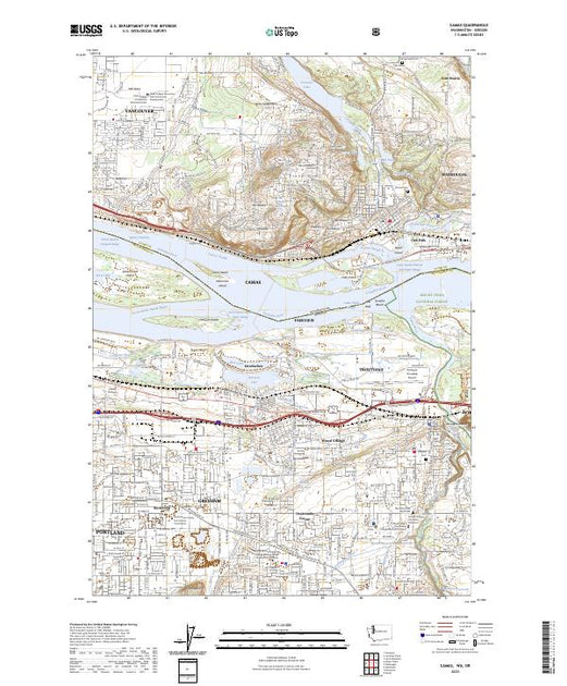 US Topo 7.5-minute map for Camas WAOR – American Map Store