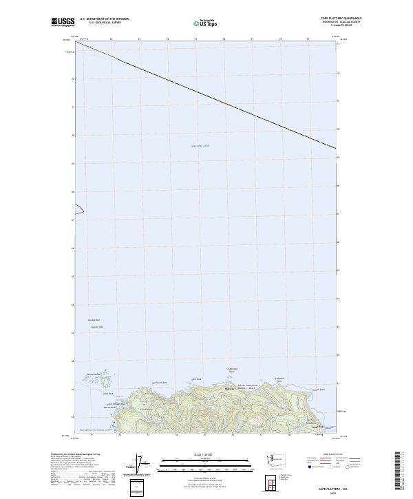 US Topo 7.5-minute map for Cape Flattery WA