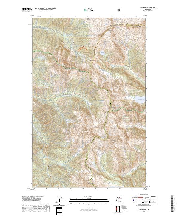 US Topo 7.5-minute map for Cascade Pass WA