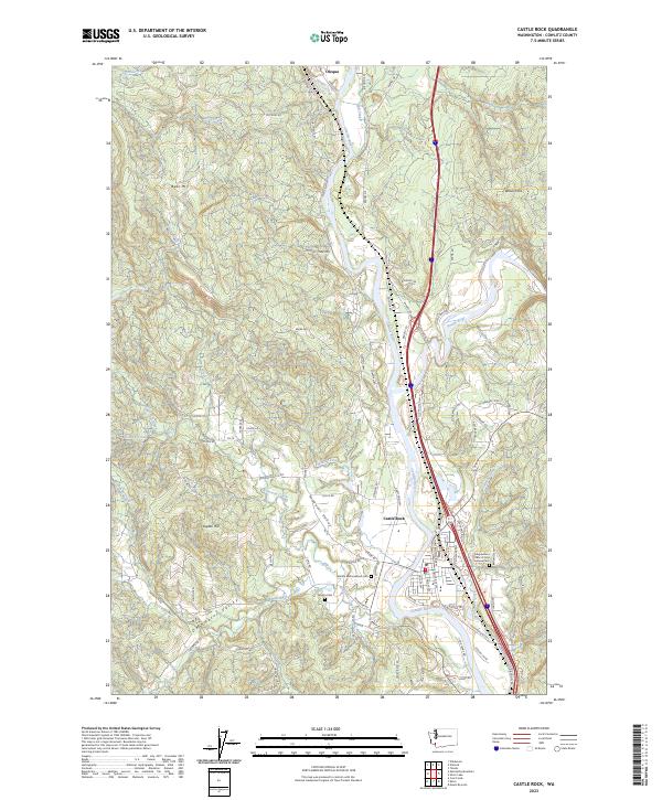 US Topo 7.5-minute map for Castle Rock WA