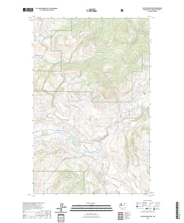 US Topo 7.5-minute map for Cayuse Mountain WA