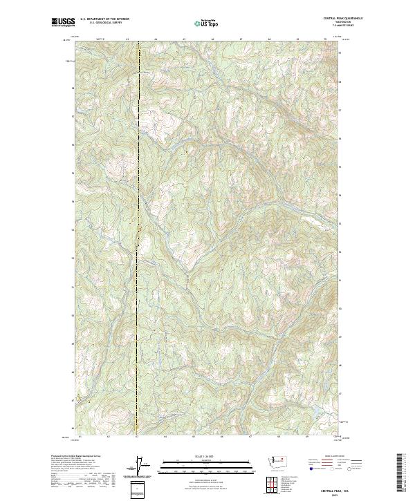 US Topo 7.5-minute map for Central Peak WA