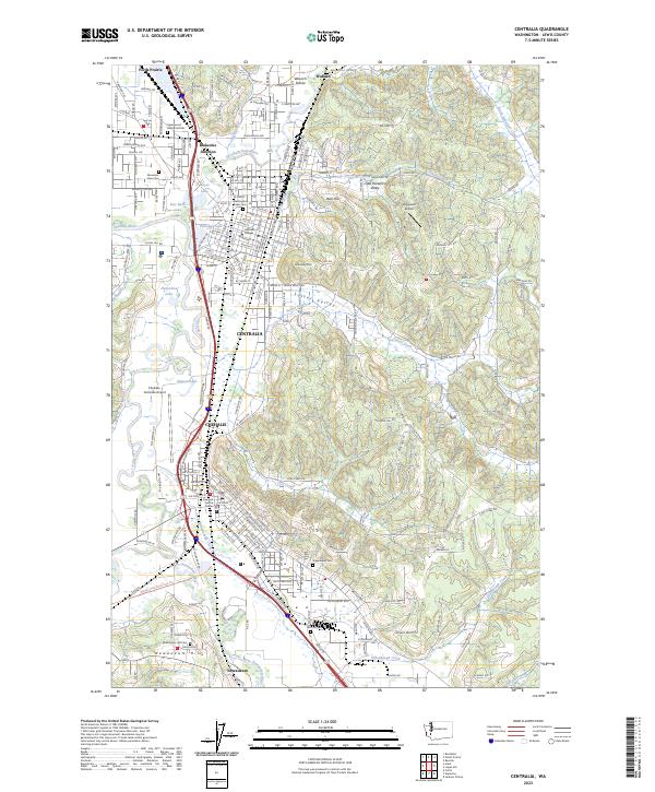 US Topo 7.5-minute map for Centralia WA