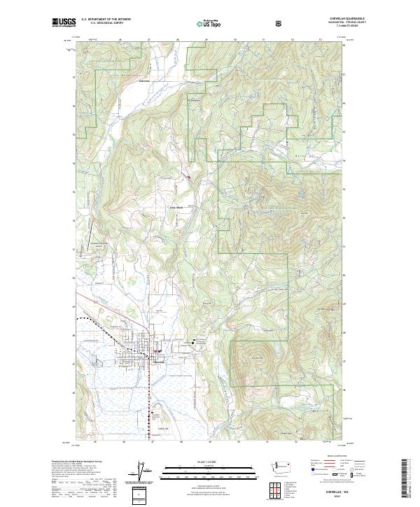 US Topo 7.5-minute map for Chewelah WA