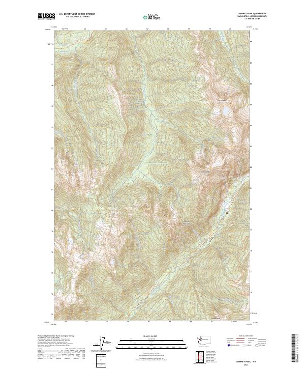 US Topo 7.5-minute map for Chimney Peak WA