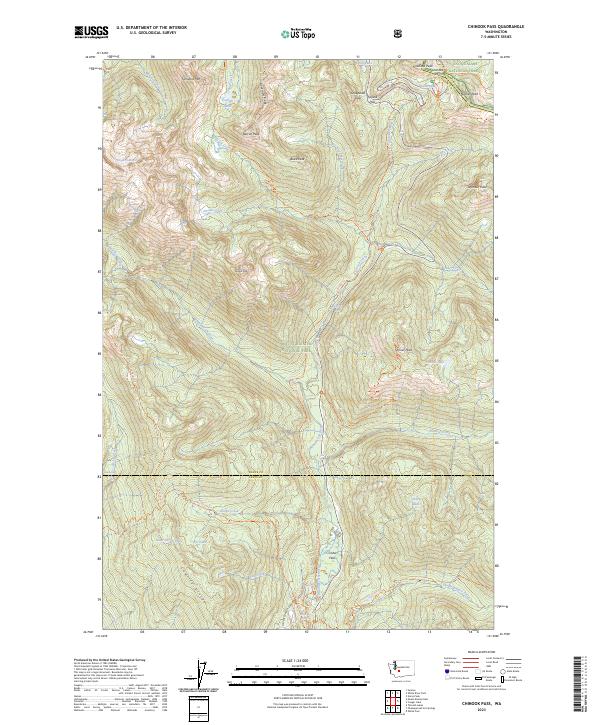 US Topo 7.5-minute map for Chinook Pass WA – American Map Store