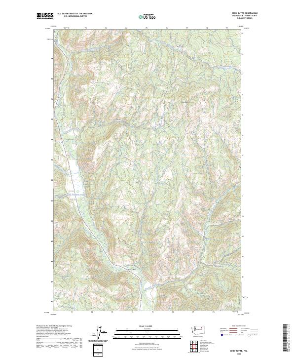 US Topo 7.5-minute map for Cody Butte WA