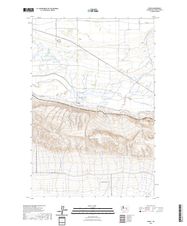 US Topo 7.5-minute map for Corfu WA