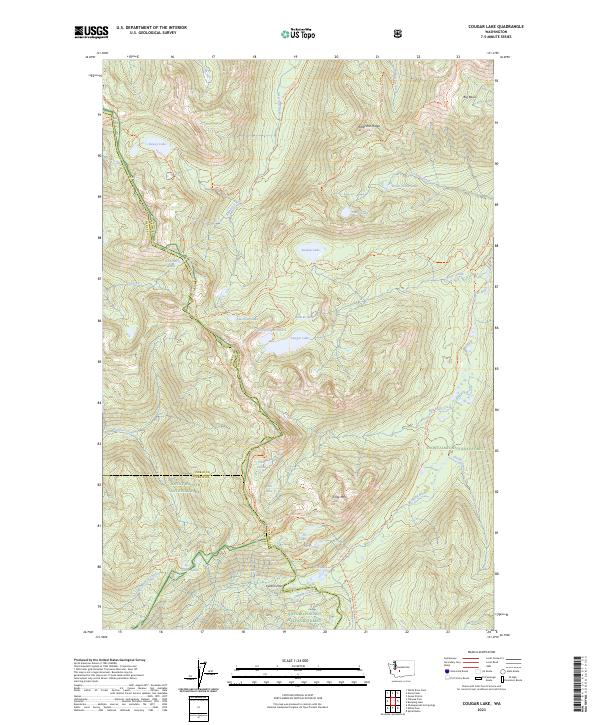 US Topo 7.5-minute map for Cougar Lake WA