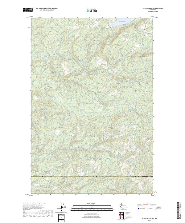 US Topo 7.5-minute map for Coyote Mountain WA