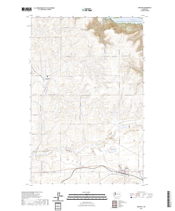 US Topo 7.5-minute map for Creston WA