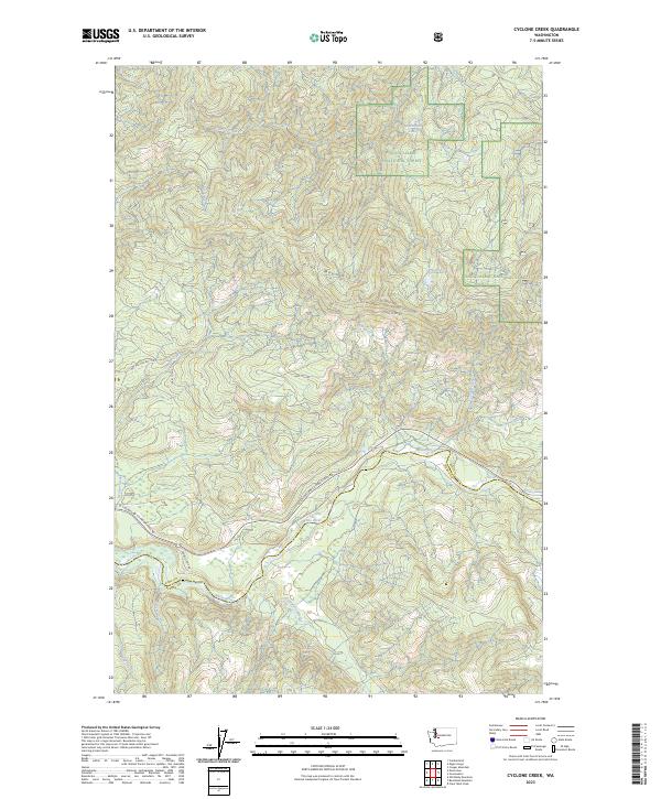 US Topo 7.5-minute map for Cyclone Creek WA