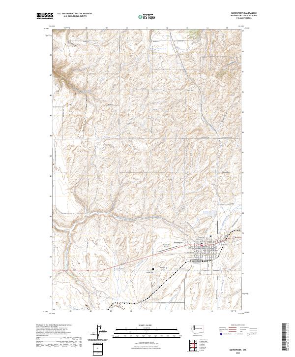 US Topo 7.5-minute map for Davenport WA